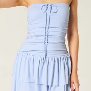 Hollister Light Blue Strapless Mini Dress